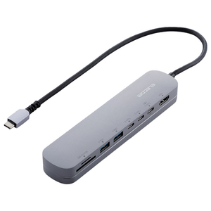 エレコム USB Type-Cデータポート/固定用台座付ドッキングステーション シルバー DST-C22SV-イメージ1