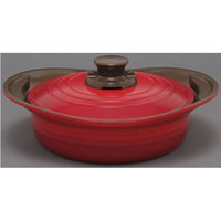 アイリスオーヤマ 無加水鍋 24cm浅型 レッド FC27493-MKSS-P24S