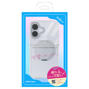 COCO　CASE iPhone 17用360°回転するリング付きマットケース クリア 1847-17-CLEAR-イメージ1