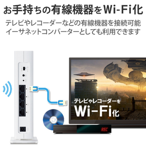 エレコム Wi-Fi 6(11ax) 2402+574Mbps無線LAN中継器 ホワイト WTC-X3000GS-W-イメージ6