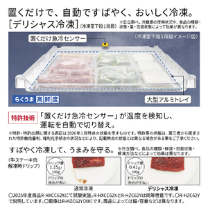 日立 【フレンチドア】617L 6ドア冷凍冷蔵庫 ブラストモーブグレー RHWC62YH-イメージ10