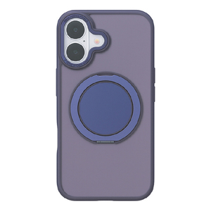 COCO　CASE iPhone 17用360°回転するリング付きマットケース ディープパープル 1847-17-DEEPPURPLE-イメージ2