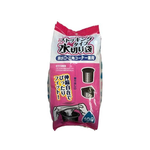 コア ストッキングタイプ 水切り袋 排水口・三角コーナー兼用 100枚 FCR5509-CM-100-イメージ2