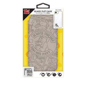 PGA iPhone 16e用ガラスフリップケース トムとジェリー/A PG-W25KGF01TAJ-イメージ1