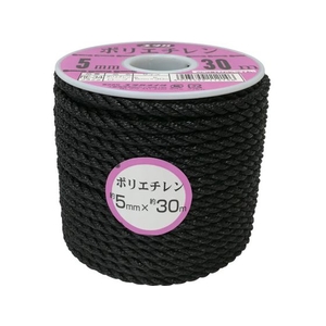 ユタカメイク ロープ PEカラーロープボビン巻 5mm×30m ブラック FC091FX-7541503-イメージ1
