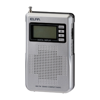 エルパ AM/FM液晶コンパクトラジオ シルバー ER-C68FL