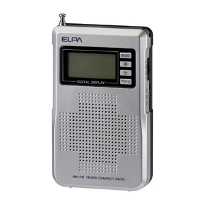 エルパ AM/FM液晶コンパクトラジオ シルバー ER-C68FL-イメージ1
