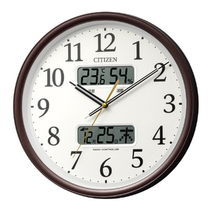 電波時計 リズム 8FYA06-006 電波掛時計 CITIZEN 茶メタリック|エディオン公式通販