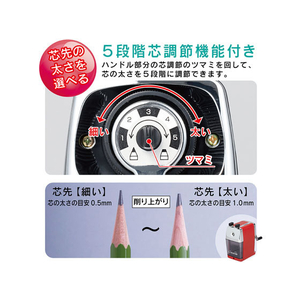 カール事務器 鉛筆削り カスタム レッド FC12196-CC-2000-R-イメージ3