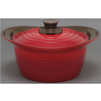 アイリスオーヤマ 無加水鍋 24cm深型 レッド FC27496-MKSS-P24D