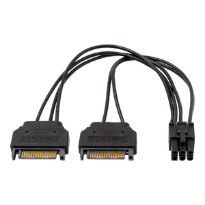 アイネックス PCI Express6ピン用電源変換ケーブル 15cm ブラック PX-016-BK-イメージ1
