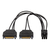 アイネックス PCI Express6ピン用電源変換ケーブル 15cm ブラック PX-016-BK-イメージ1