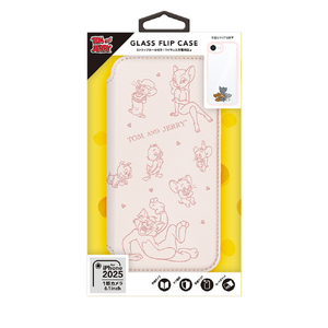 PGA iPhone 16e用ガラスフリップケース トムとジェリー/B PG-W25KGF02TAJ-イメージ1