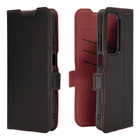 ラスタバナナ OPPO A5 5G用薄型手帳サイドマグネットケース ブラック×レッド 9281OA5BSMBKR