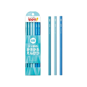 トンボ鉛筆 ippo!かきかたえんぴつ 6B ライトブルー系 12本 FCE464U-KB-KPC01-6B-イメージ2