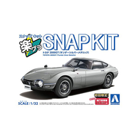 アオシマ Aﾗｸﾌﾟﾗ06TSﾄﾖﾀ2000GTTｼﾙﾊﾞ- 1/32 楽プラ スナップ