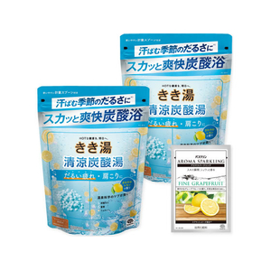 アース製薬 きき湯 清涼炭酸湯 さわやかレモンの香り 分包付 360ｇ×2P FCK658C-イメージ1
