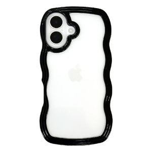 ユニケース iPhone 16用Wavy Case black UNI-CSIP24M-5WCBK-イメージ1