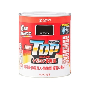 カンペハピオ 油性トップガード 新ブラウン 1.6L FCB960M-イメージ1