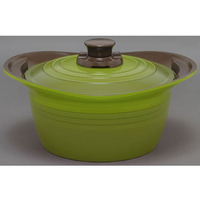 アイリスオーヤマ 無加水鍋 24cm深型 グリーン FC27498-MKSS-P24D