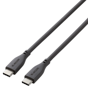 エレコム USB-C to USB-C 充電ケーブル(2．0m) PD対応 最大60W 超急速 シリコン素材 なめらか 柔軟性 高耐久 グレー MPA-CCSS20GY-イメージ1