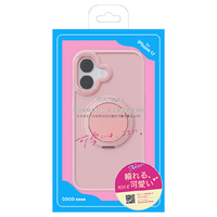 COCO　CASE iPhone 17用360°回転するリング付きマットケース ピンク 1847-17-PINK