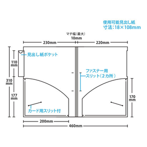 ハピラ カルテホルダー 縦型 Wポケット A4 50枚 F050692-KHTW50-イメージ2