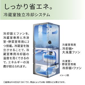 日立 【フレンチドア】617L 6ドア冷凍冷蔵庫 ナチュラルホワイト RHZC62YXW-イメージ12