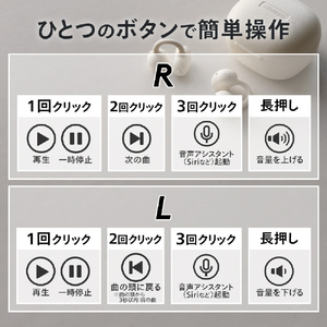 cheero Wireless Open Earphones Smart Pro ホワイト CHE-647-WH-イメージ8