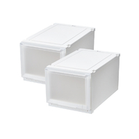 天馬 フィッツケースアドバンス 55-35L ホワイトクリア 2個組 ホワイトクリア ﾌｲﾂﾂｹ-ｽAD55-35LWHCL2ｸﾞﾐ