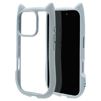 ラスタバナナ iPhone 16 Pro用MIMI 猫耳ハイブリッドケース TPU×PC スモーキーブルー 8332IP461PHPSBL