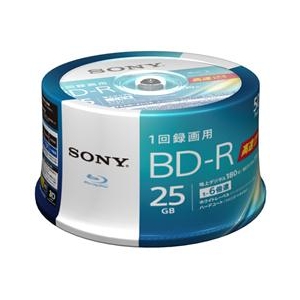 SONY 録画用25GB 1層 1-6倍速対応 BD-R追記型 ブルーレイディスク 50枚入り 50BNR1VJPP6-イメージ1