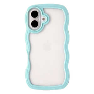 ユニケース iPhone 16用Wavy Case blue UNI-CSIP24M-5WCBU-イメージ1