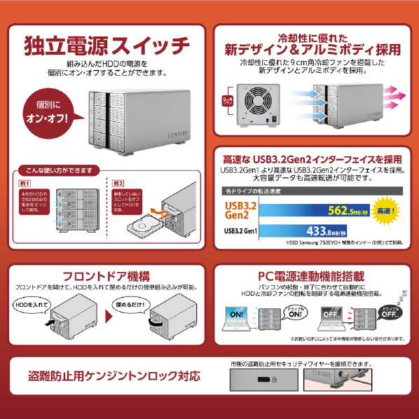 センチュリー HDDケース 裸族のカプセルホテル USB3.2 CRCH35U32CIS 人気・おすすめ｜安定人気・収納便利におすすめ 期間限定割引 配送追跡可 国内発送・メーカー保証対応