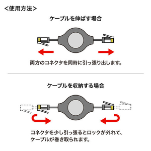 サンワサプライ 自動巻取りLANケーブル(カテゴリ5e) ブラック KB-MK15BKN-イメージ6