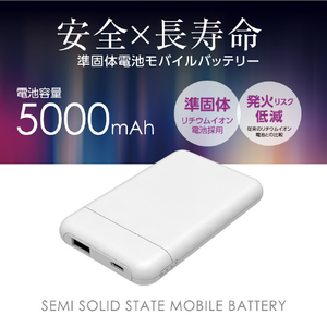 多摩電子工業 PD20W 準固体電池モバイルバッテリー 5000 ホワイト TLP156UCW-イメージ2
