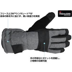 ペンギンエースジャパン 防寒手袋 PパターンWINTER W-7 L グレーL530.528 FC708FB-1492203-イメージ3