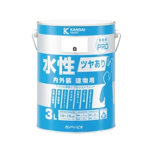 カンペハピオ 水性ツヤあり建物用PRO 白 3L FCB965M-イメージ1