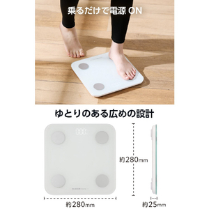エレコム Bluetooth(R)+Wi-Fi通信機能搭載 体組成計 ホワイト HCS-BTWFS01WH-イメージ8