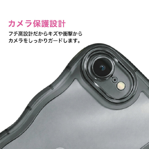 ＣＯＣＯ ＣＡＳＥ iPhone１７Ｅ／１６Ｅ用クリアなくねくねケース ＣＯＣＯ ＣＡＳＥ ブラック 1818-17E16E-BLACK-イメージ5