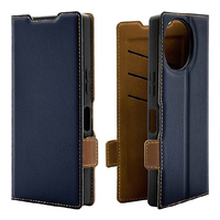 ラスタバナナ AQUOS R10用薄型手帳サイドマグネットケース ネイビー＊ブラウン 8802AR10BSMNVB