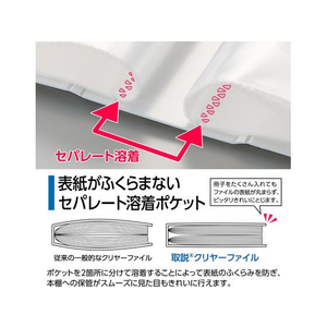 セキセイ 取説(R) クリヤーファイル A4 20ポケット ホワイト FCU5769-TS-1739-70-イメージ3