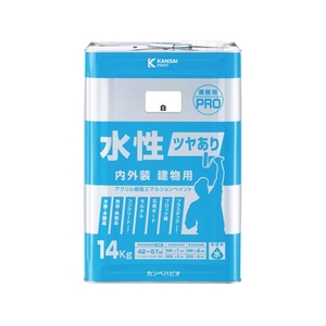 カンペハピオ 水性ツヤあり建物用PRO 白 14K FCB966M-イメージ1