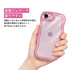 ＣＯＣＯ ＣＡＳＥ iPhone１７Ｅ／１６Ｅ用クリアなくねくねケース ＣＯＣＯ ＣＡＳＥ ピンク 1818-17E16E-PINK-イメージ2