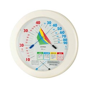 エンペックス 環境管理 温湿度計 「熱中症注意」 パールホワイト塗装仕上げ TM-2482-イメージ1