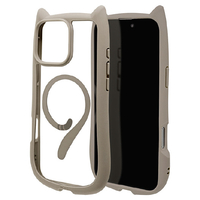 ラスタバナナ iPhone 16 Pro Max用MIMI 猫耳ハイブリッドケース TPU×PC MAGSAFE対応 トープ 8336IP467PHPMTA