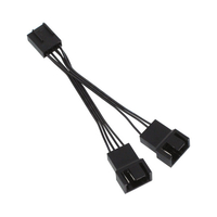 アイネックス PWMファン用二股電源リボンケーブル 5cm ブラック CA-097A