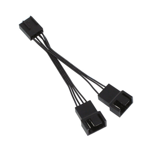アイネックス PWMファン用二股電源リボンケーブル 5cm ブラック CA-097A-イメージ1