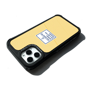 Dparks iPhone 12/12 Pro用BLACK COVER STRIPE イエロー DS19820I12P-イメージ2