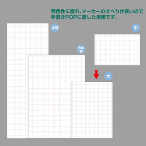 タカ印 POP用紙 大 アミ目入 白 50枚 FCE072Z-12A2901-イメージ3